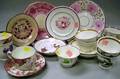 Eighteen Pieces of English Pink Lustre and Paris Porcelain Teaware