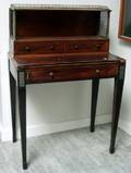 Regency Brass Mounted Inlaid Mahogany and Rosewood Veneer Ladys Writing Desk