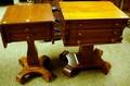 One Empirestyle Mahogany ThreeDrawer Work Tables and a Mahogany Dropleaf TwoDrawer Work Table
