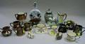 Eighteen Assorted Silver Overlay Porcelain Tableware Items
