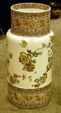 Doulton Burslem Floral Transfer Decorated Umbrella Stand