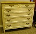 Louis XVI Style Faux Marbletop and Painted Bureau