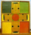 Painted Wooden TwoSided Checker and Parcheesi Game Board