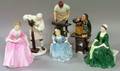 Five Royal Doulton Williamsburg Porcelain Figures and a Porcelain Figure