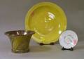 Christofle Metal Bowl a V Rolfe Enameled Dish and a Coronation of King Edward VIII Yellow Glazed Ceramic Plate