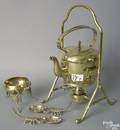German brass kettle on stand