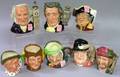 Eight Small Royal Doulton Character Jugs
