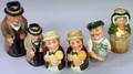 Six Small Royal Doulton Toby Jugs