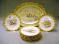 Set of Ten Doulton Burslem Shore and Gamebird Transfer and Handpainted Porcelain Plates and a Platter