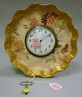Doulton Burslem Gilt and Enamel Floral Decorated Table Timepiece