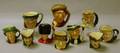 Nine Miniature and a Small Royal Doulton Character Jugs