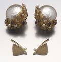 Pair of Miriam Haskell Earrings and a Pair of Gold and Pearl Earrings
