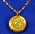 GoldPlated Art Nouveau Locket and Chain