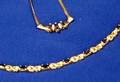 Gold Sapphire and Diamond Necklace and Bracelet