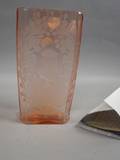 Lobmeyr Pink Pressed Glass Vase