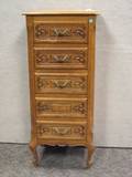 Louis XV Style Carved Oak FiveDrawer Lingerie Chest