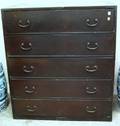 Asian CopperMounted Black Lacquer FiveDrawer Chest