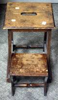 Small Set of Late Victorian Beechwood Convertible Library Steps