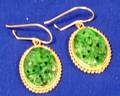 14kt Gold and Carved Green Jade Earrings