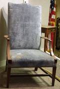 Federalstyle Upholstered Inlaid Mahogany Lolling Chair