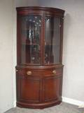 Drexel Furniture Georgianstyle Glazed Mahogany Veneer Corner Cabinet