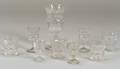 Twentysix Colorless Pressed Ashburton Pattern Glass Items