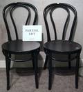 Set of Five Black Painted Plastic Bentwoodstyle Side Chairs