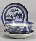 Canton Porcelain Bowl and Two Serving Dishes