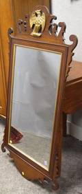 Chippendalestyle Parcelgilt and Mahogany Veneer Mirror