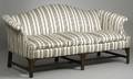 Chippendalestyle Silk Upholstered Camelback Mahogany Sofa