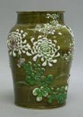 Japanese Enamel Slip Decorated Porcelain Vase