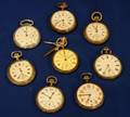 Eight OpenFace Pocket Watches with Silver Cases