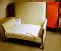 Pair of Neoclassical Upholstered Mahogany Settees