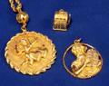 Gold Pendant and Chain Judaic Gold Pendant and a Slot Machine Charm