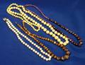 Strand of Pearls Strand of TigersEye Strand of Purple Glass Beads and Ivory Beads