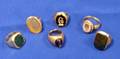 Six Mens Hardstone and Intaglio Rings