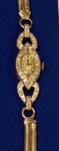 Art Deco 14kt White Gold and Diamond Wristwatch