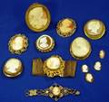 18kt and 14kt Gold Shell Cameo PendantBrooches