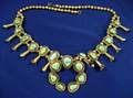 Southwest Silver and Turquoise Squash Blossom Necklace