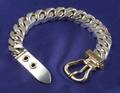 Sterling Silver and 18kt Gold Buckle Bracelet Hermes