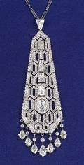 Art Deco Platinum and Diamond Tassel Pendant