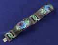 Art Deco Silver Enamel and Marcasite Bracelet