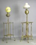 Two gilt brass piano lights