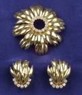 18kt Gold and Diamond Brooch and Earclips Tiffany  Co