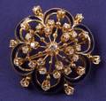 14kt Gold Diamond and Enamel Brooch