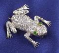 Edwardian Diamond and Demantoid Garnet Brooch Tiffany  Co
