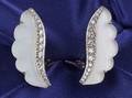 18kt White Gold Rock Crystal and Diamond Earclips Van Cleef  Arpels