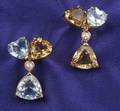 Citrine and Blue Topaz Earpendants