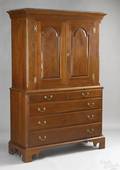 Pennsylvania  Queen Anne walnut 2part linen press late 18th c