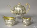Silver 3piece tea service 19th c